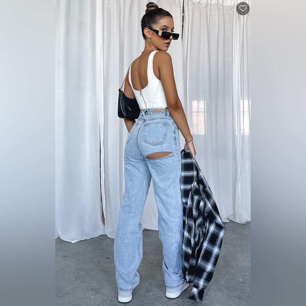 White Fox Boutique On Replay Jeans Ice Blue size XS
